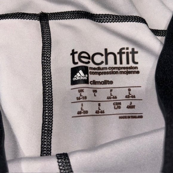 ADIDAS Compression Cropped 3/4 Capri Training TIGHTS Pink Black Womens L Large - Picture 3 of 4